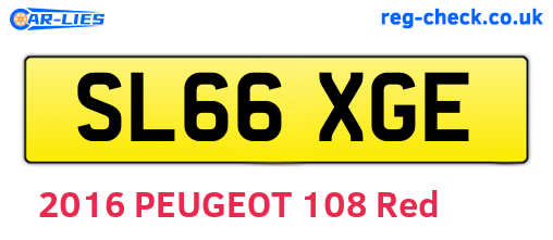 SL66XGE are the vehicle registration plates.