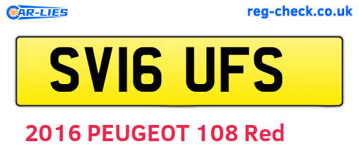 SV16UFS are the vehicle registration plates.