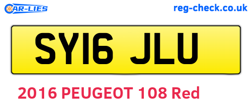 SY16JLU are the vehicle registration plates.