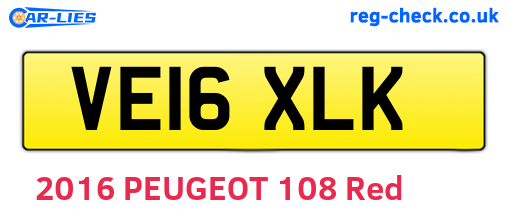VE16XLK are the vehicle registration plates.