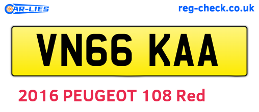 VN66KAA are the vehicle registration plates.