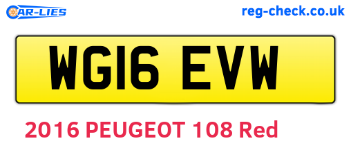 WG16EVW are the vehicle registration plates.