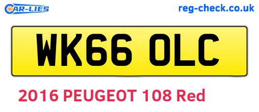 WK66OLC are the vehicle registration plates.