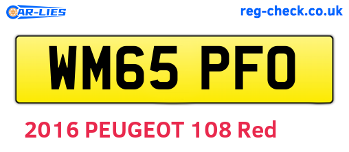 WM65PFO are the vehicle registration plates.