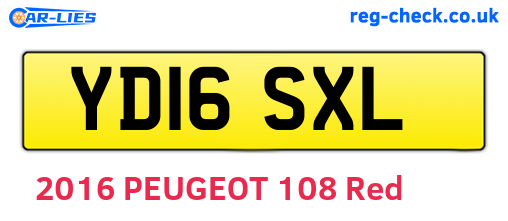 YD16SXL are the vehicle registration plates.
