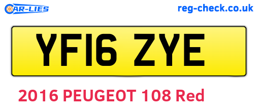 YF16ZYE are the vehicle registration plates.