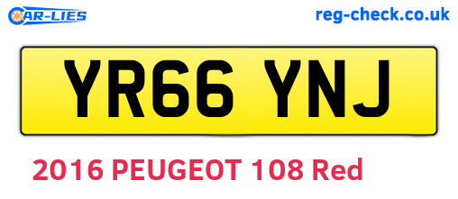 YR66YNJ are the vehicle registration plates.