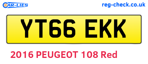 YT66EKK are the vehicle registration plates.