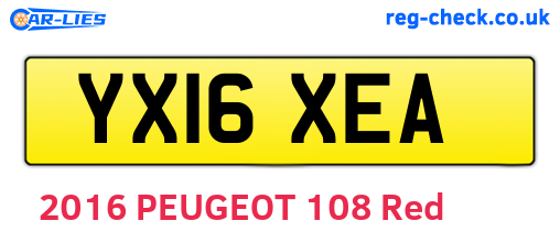 YX16XEA are the vehicle registration plates.