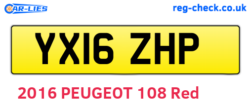 YX16ZHP are the vehicle registration plates.