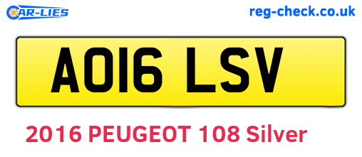 AO16LSV are the vehicle registration plates.