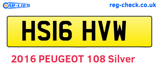 HS16HVW are the vehicle registration plates.