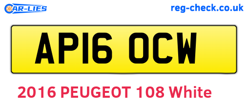 AP16OCW are the vehicle registration plates.