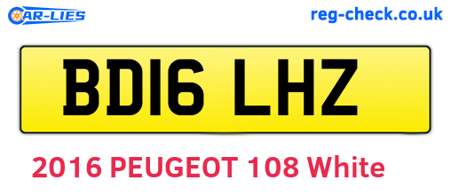 BD16LHZ are the vehicle registration plates.