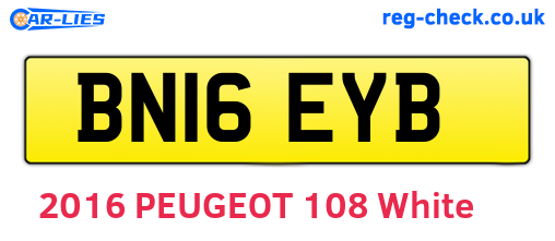 BN16EYB are the vehicle registration plates.