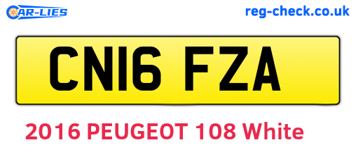 CN16FZA are the vehicle registration plates.