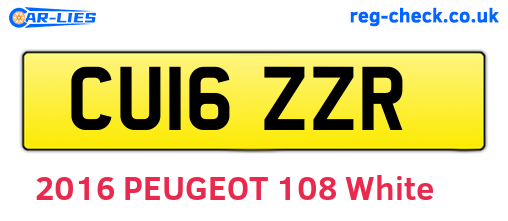 CU16ZZR are the vehicle registration plates.
