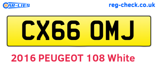 CX66OMJ are the vehicle registration plates.