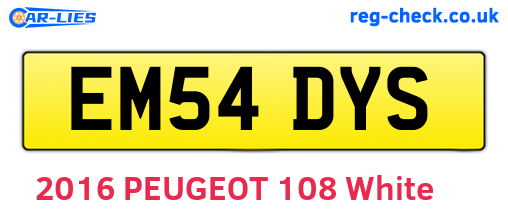 EM54DYS are the vehicle registration plates.