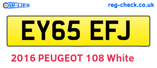 EY65EFJ are the vehicle registration plates.