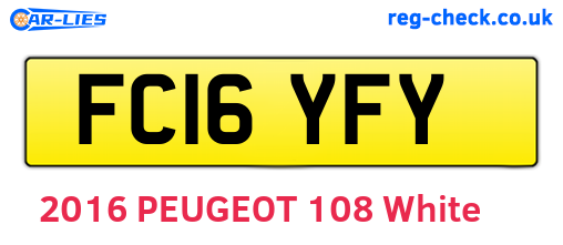 FC16YFY are the vehicle registration plates.