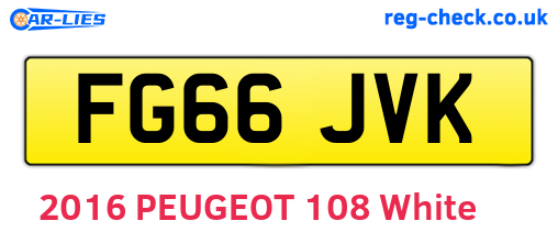 FG66JVK are the vehicle registration plates.