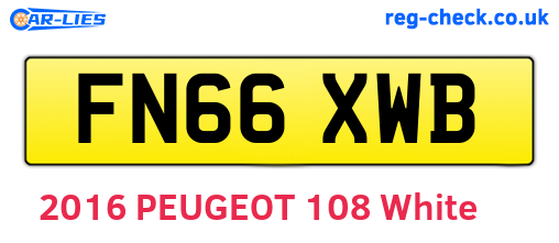 FN66XWB are the vehicle registration plates.