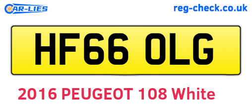 HF66OLG are the vehicle registration plates.