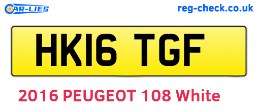 HK16TGF are the vehicle registration plates.