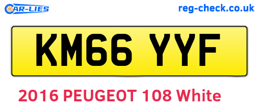 KM66YYF are the vehicle registration plates.
