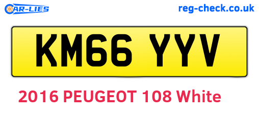 KM66YYV are the vehicle registration plates.