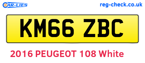 KM66ZBC are the vehicle registration plates.