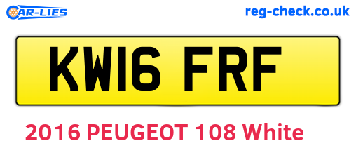 KW16FRF are the vehicle registration plates.