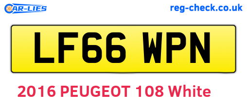 LF66WPN are the vehicle registration plates.
