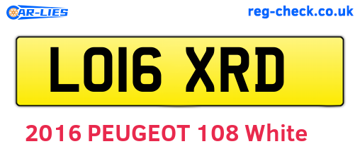 LO16XRD are the vehicle registration plates.