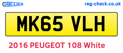 MK65VLH are the vehicle registration plates.