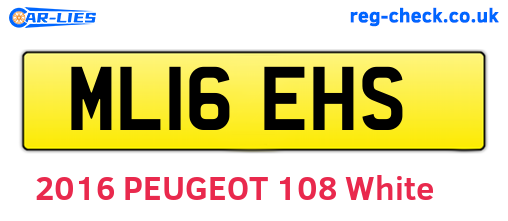 ML16EHS are the vehicle registration plates.