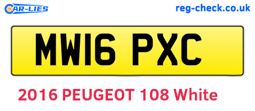 MW16PXC are the vehicle registration plates.