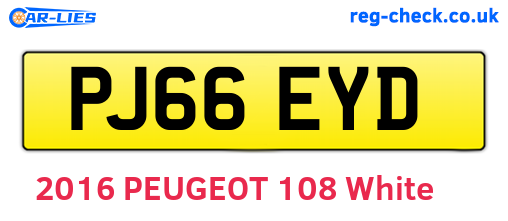 PJ66EYD are the vehicle registration plates.
