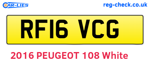 RF16VCG are the vehicle registration plates.