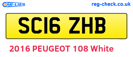 SC16ZHB are the vehicle registration plates.