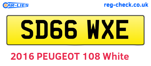 SD66WXE are the vehicle registration plates.