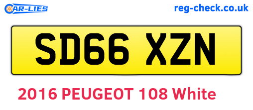 SD66XZN are the vehicle registration plates.
