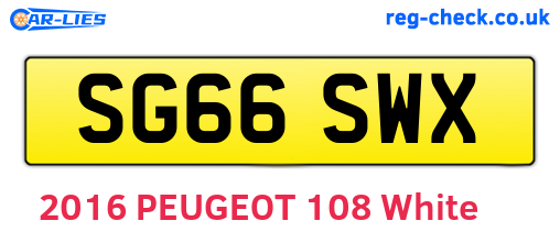 SG66SWX are the vehicle registration plates.