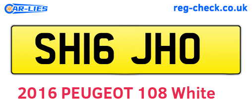 SH16JHO are the vehicle registration plates.