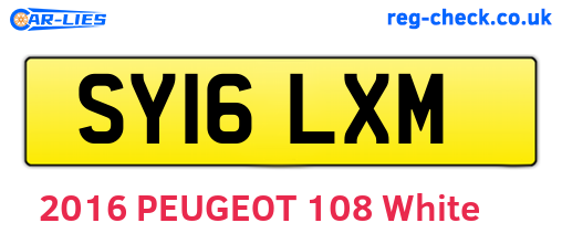 SY16LXM are the vehicle registration plates.