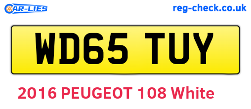 WD65TUY are the vehicle registration plates.