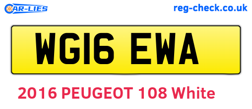 WG16EWA are the vehicle registration plates.