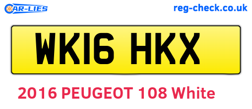 WK16HKX are the vehicle registration plates.