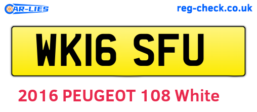 WK16SFU are the vehicle registration plates.